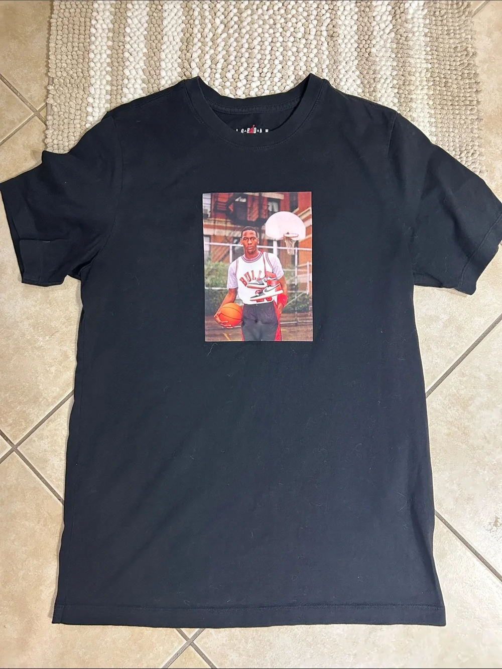 Jordan Black T-Shirt with Basketball Graphic